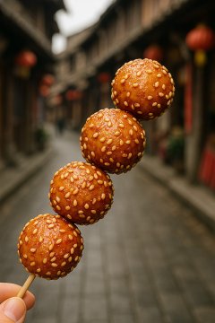 街头美食糖麻圆（又称糖麻球）：传统小吃 | Traditional Chinese Snacks